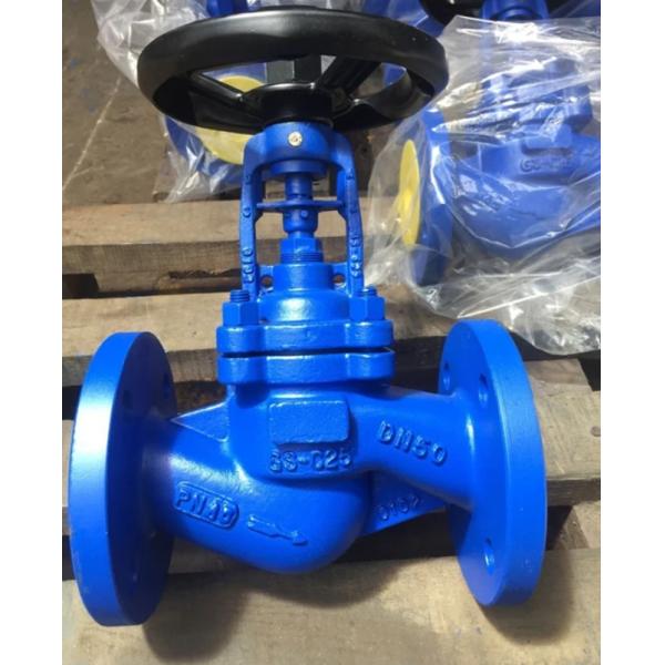 carbon steel GS-C25 PN40 DIN bellows flanged globe valve
