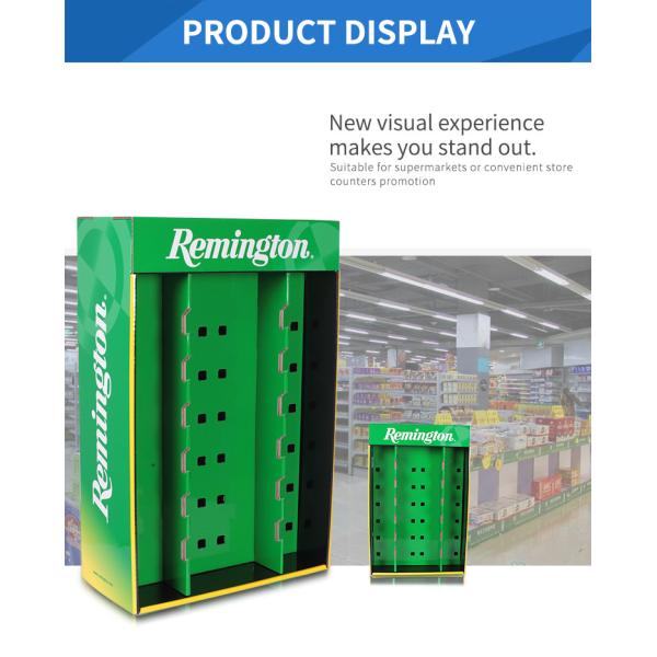 Free Standing Cardboard Display Rack CMYK 4C Printing Matt Lamination Surface