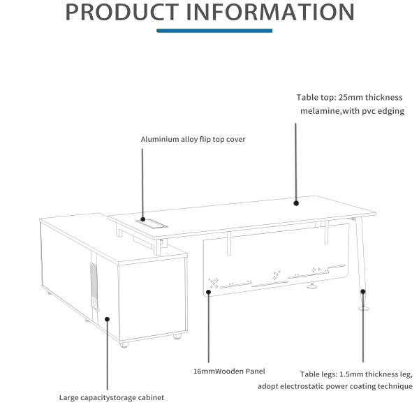 Commercial Classic Home Office Desks Rectangular Design Office Essential
