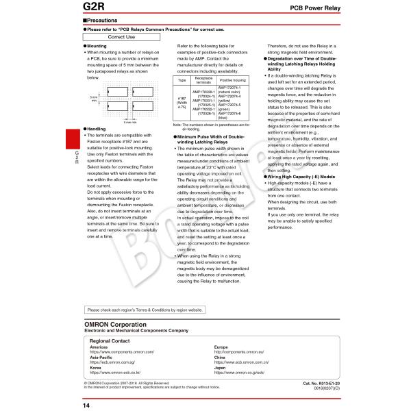 5V DC NO Omron Relay G2R-1-5VDC