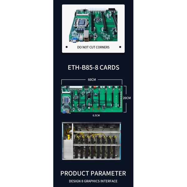 Bitcoin BTC ETH Intel B85 Motherboard For Mining 8 GPU