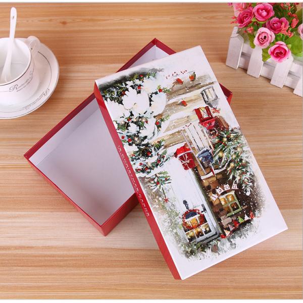 High quality customized lid and base rigid paper gift packaging box for Christmas Day