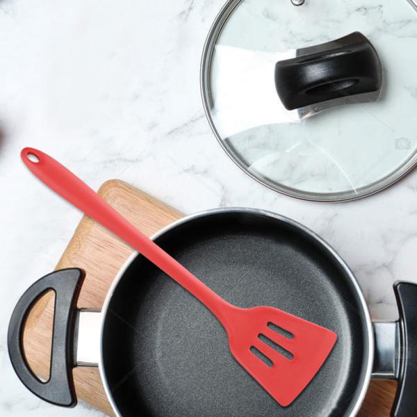Red Gray White Colors Silicone Kitchenware Set Spatula Hot Proof With Panton Color