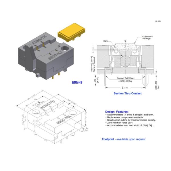 J-Bend Lead Chip Carrier 6300 Series Professional Grade Contactor for Your Business Needs
