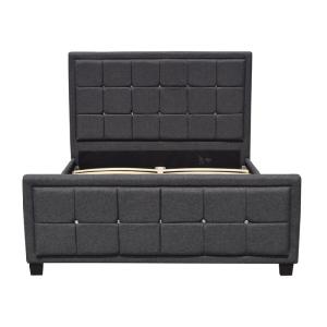 China Platform Upholstered Bed Frame Fabric Button With Footboard wholesale