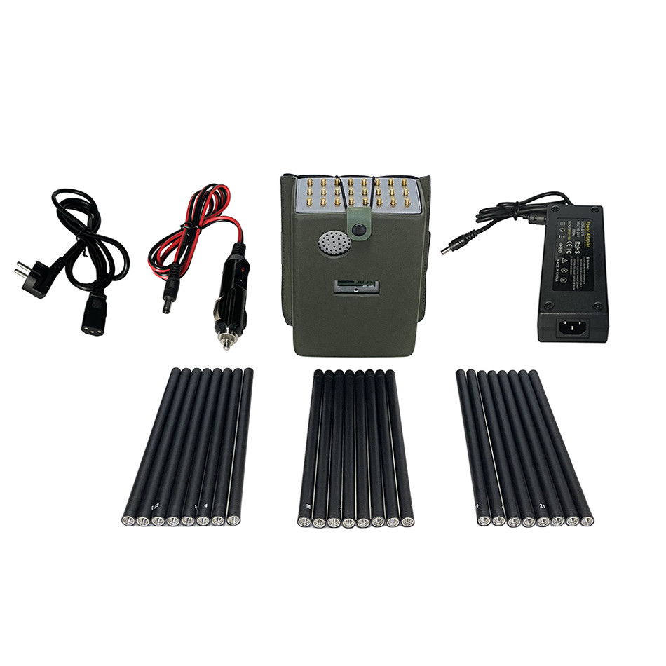New design 24 antennans portable signal jammer blocking WIFI 6E and mobile phone 2G, 3G, 4G, 5G, GPS, WIFI, UHF, VHF, RF,LOJACK signals With new