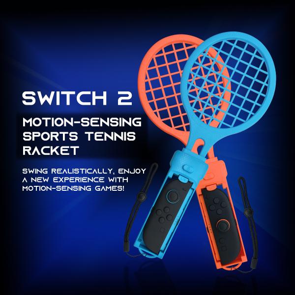 2-in-1 Tennis & Badminton Motion Racket for Nintendo Switch 2 - Realistic Swing Sports Game Handle Grip