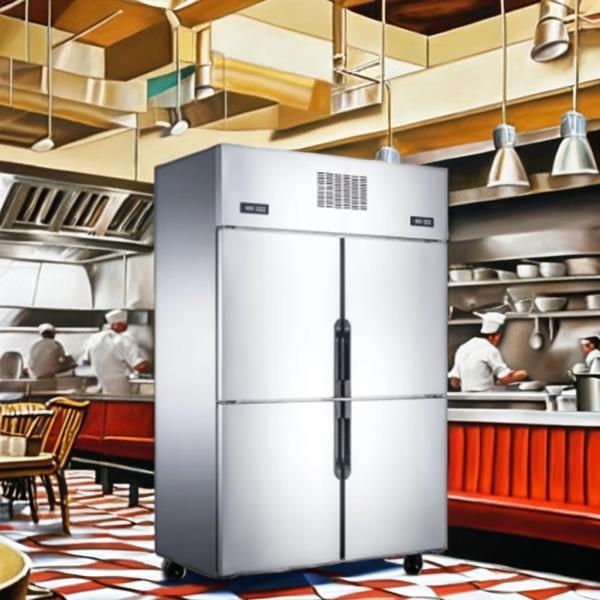 Commercial Kitchen Equipment Stainless Steel Single-Temperature Digital Display Upright Air-Cooled Refrigerator Restaurant Use