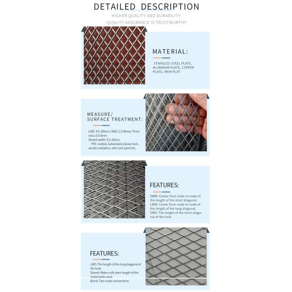 12"X 40" Filter Screen Sheet Filtration Cloth Expanded Metal Mesh Hebei Customization Steel Screen Punching Wire Screen