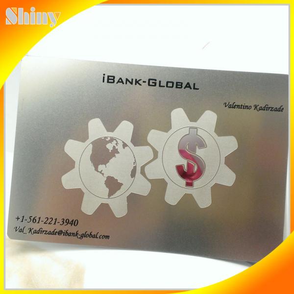 silk printing etched logo engraved brushed VIP stainless steel cards