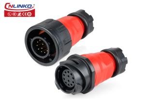 China CNLINKO Waterproof Electrical Connectors 12V DC M24 12 Pin Bulkhead Panel Mount on sale