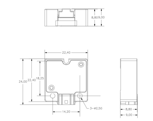 GI200G-A0-IMU MEMS Accelerometer Gyro unit dimensions and physical appearance
