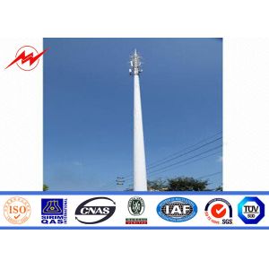 Shockproof 40 Feet Electrical Mono Pole Tower , Mobile Telephone Masts