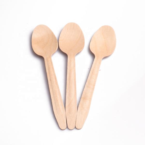 Disposable 140 mm cutlery birch wood fork and spoon