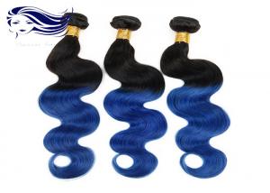 China Body Wave Blue Ombre Color Hair 100 Peruvian Hair Weave Bundles on sale