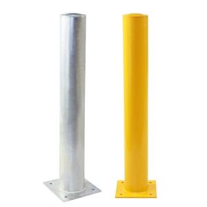 China Yellow 1200mm Steel Safety Bollards Barriers Powder Coating Or Hot Dipped Galvanized wholesale