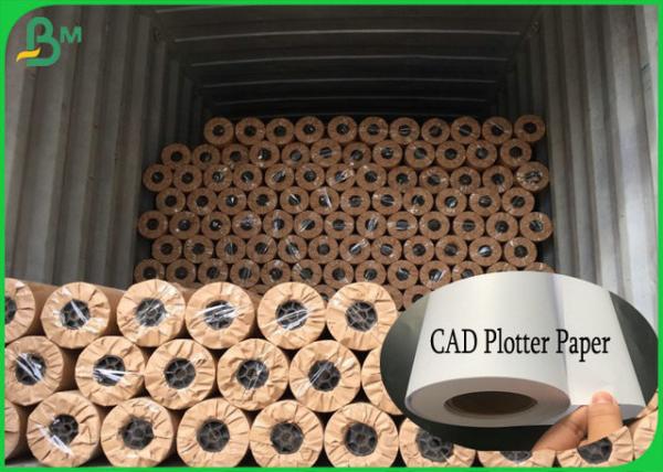 Quality 50gsm to 80gsm Large Format Rolls CAD Plotter Paper for inkjet printing for sale