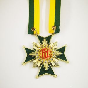 China FCC Diecast Zinc Alloy Carnival Medal Gold Plated Back With Stamp And Sticker wholesale