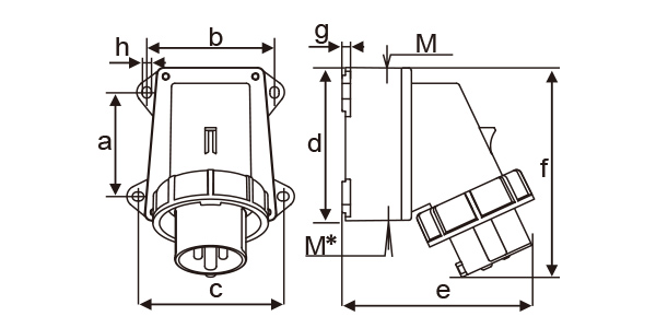 Weatherable 4 Pin 3 Phase Plug , Red 4 Pin Waterproof Electrical Connectors