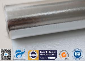 China Silver Coated Fabric 430G 0.43MM Twill Aluminium Foil Fiberglass Pipe Insulation on sale