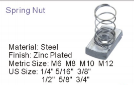 M12 Steel Galvanized Long Spring Channel Nuts