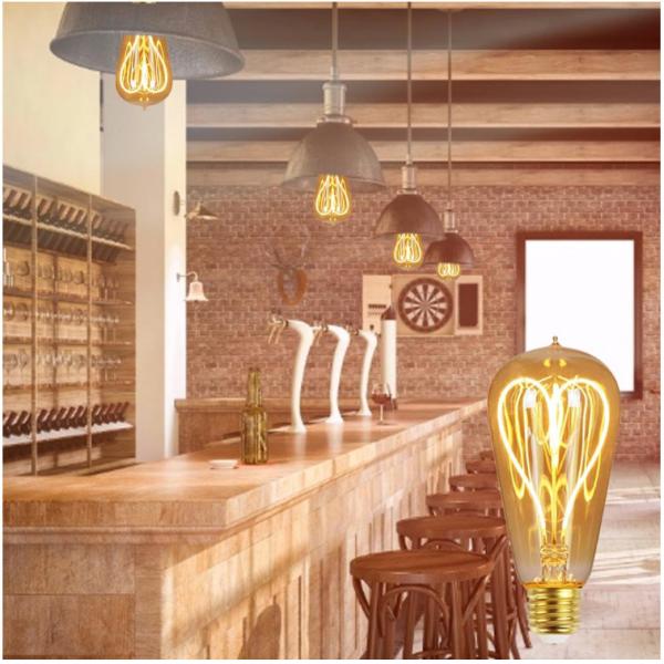 220V 2400K Vintage Led Filament Bulb 64*148mm ST64 LED Filament Bulb 6W