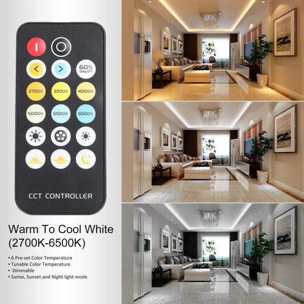 COB LED Strip Lights CCT (2700K-6500K Tunable) 2M 560LEDs/m CRI90 Led Tape Light Kit with box package led strip for Home