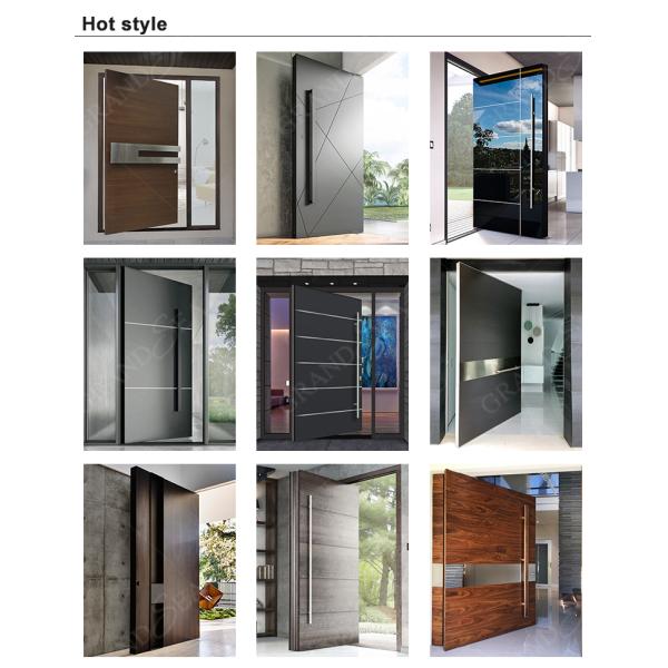 Hurricane Custom Villa Big Luxury Black Solid Wood Entry Modern Stainless Steel Front Entrance Cedar Pivot Door