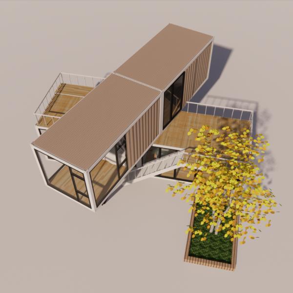 20ft or 40ft Luxury Design Two Layers Apartment Fabricated Living Portable Container House with Aluminum Alloy Windows