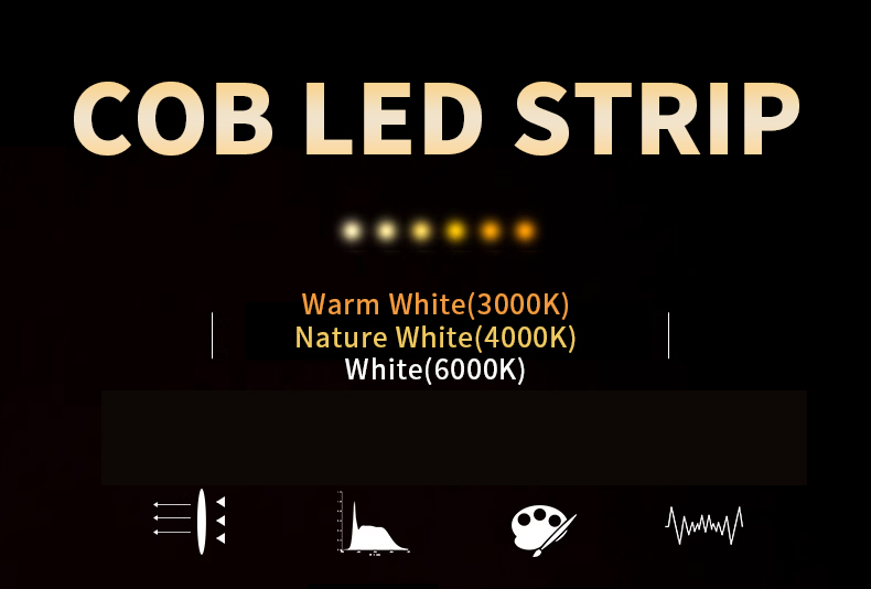 Remote Control COB LED Flex Strip Light with IP66 Rating and 4000K Color Temperature