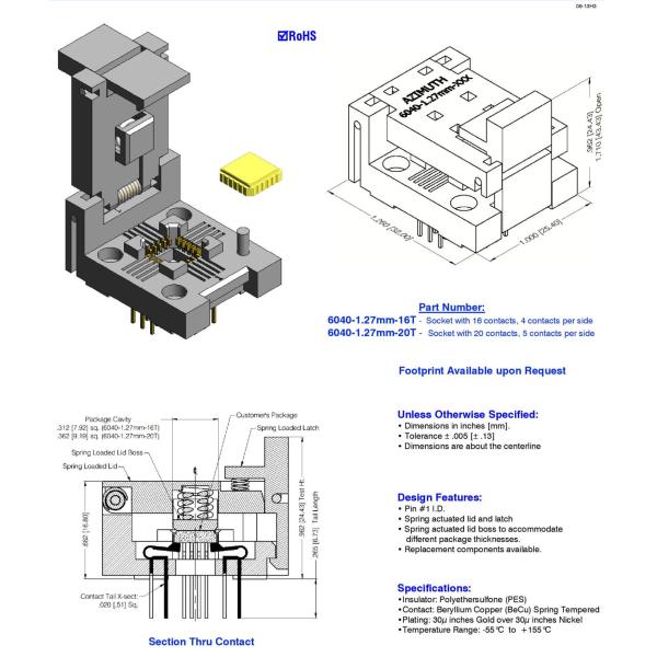 Leadless Quad Flat 6040-1.27mm-16T Take Your Business to the Next Level with Contactor and Durable