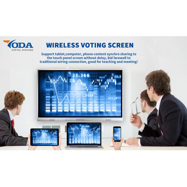 65 Inch Interactive Flat Panel 350cd/m2 LCD Touch Screen For Classroom