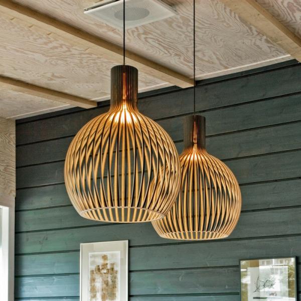 Black White Wood Birdcage Chandelier Octo 4240 Pendant Lamp(WH-WP-40)