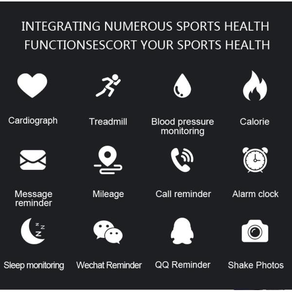 BT4.0 80mAH Calories Smart Watch Pedometer Burned Bond Touch Bracelet Bands SMS Notification