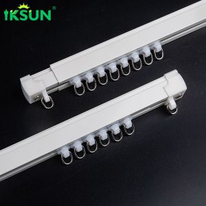 China 1m Adjustable White Aluminium Curtain Track Telescopic With Powder Coating wholesale