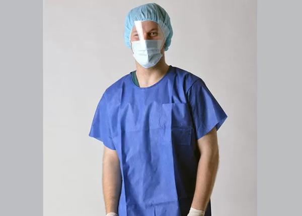 Quality Short Sleeve Patient Surgical Gown Disposable Plastic Gowns Anti Permeate for sale