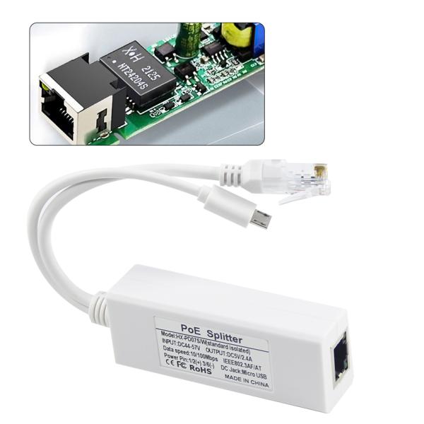 USB-C PoE Splitter 48V to 5V/9V/12V Converter for Tablets Phones