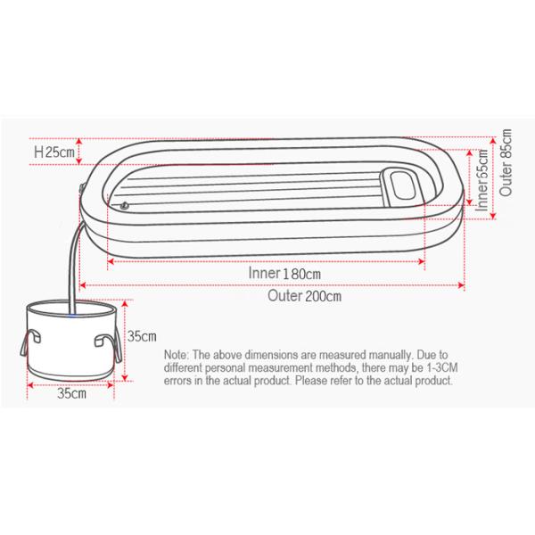 25L Adult Inflatable Bath Tubs Shower Bath Basin Kit For Bedridden Patients