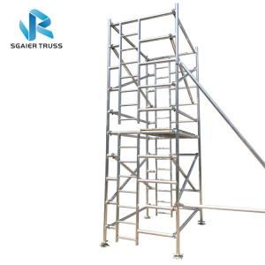 China 8m Height Folding Scaffold Ladder , Lightweight Aluminum Scaffold Platform wholesale