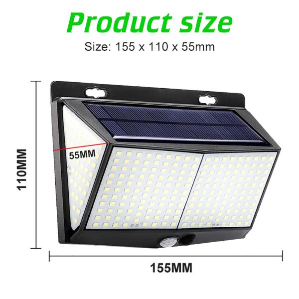 8W 288pcs LED Outdoor Super Bright Led Wall Mounted Solar Motion Sensor Light