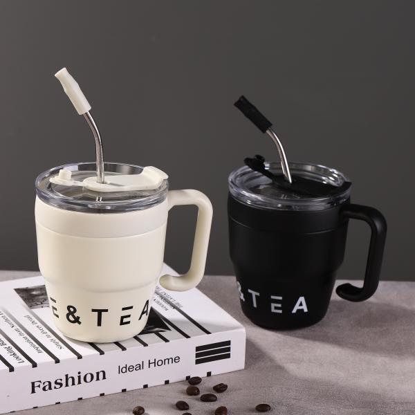 Office and Home Essential Stainless Steel Insulated Mug / Tumbler with Lids and Straws Direct Drinking or Straw Option