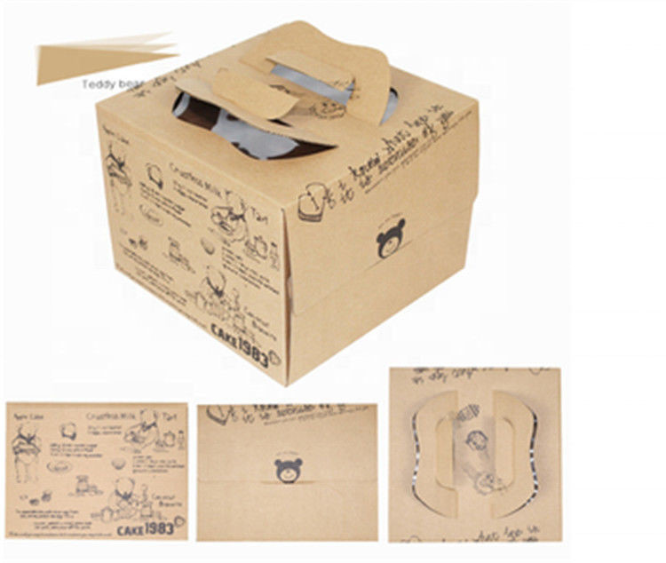 China Custom Printed Paper Food Container Cake Packaging Box with window wholesale