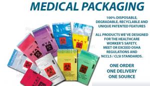China Medical packaging bags, SPECIMEN BIOHAZARD bag, LAB bags, LAB supplies, self seal bag, adhensive SEAL BAGS, HOSPITAL PAC on sale