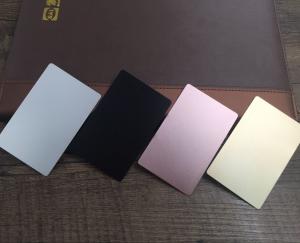 China Colored  Metal Business Cards Printing , Square Custom Aluminum Business Card wholesale