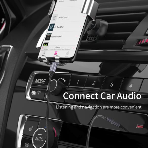 Essager Type C To 3.5mm Male Audio Aux Cable Grey 1m For Type C Devices