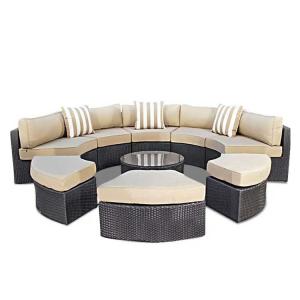 China Round Lounge Outdoor Beach Furniture Sofa PE Rattan Washable wholesale
