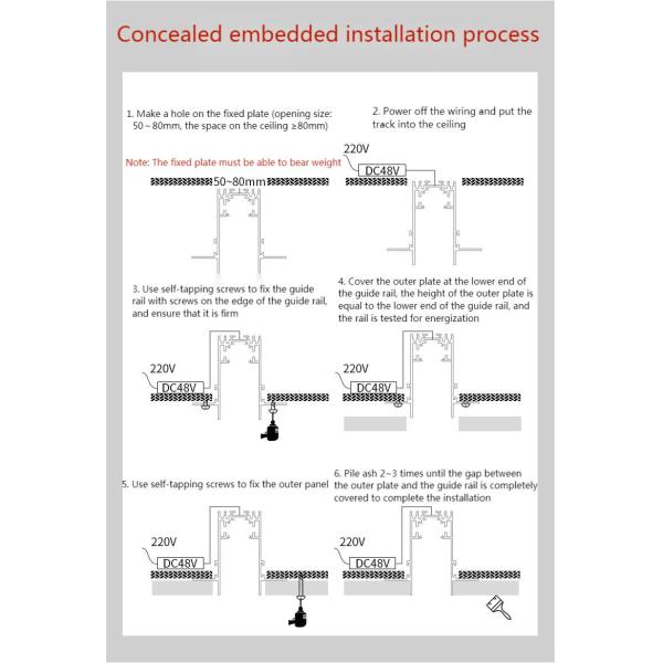 1200LM 12W 48V Modern Recessed Track Lighting Rail 1200LM Flux