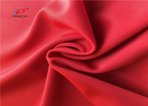 Quality Swimming Stretch Polyester Spandex Fabric , Red Color Polyester Lycra Fabric for sale