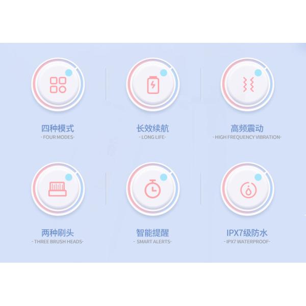 Waterproof IPX7 DuPont Brush Heads Smart Electric Toothbrush With UV Sterilizing