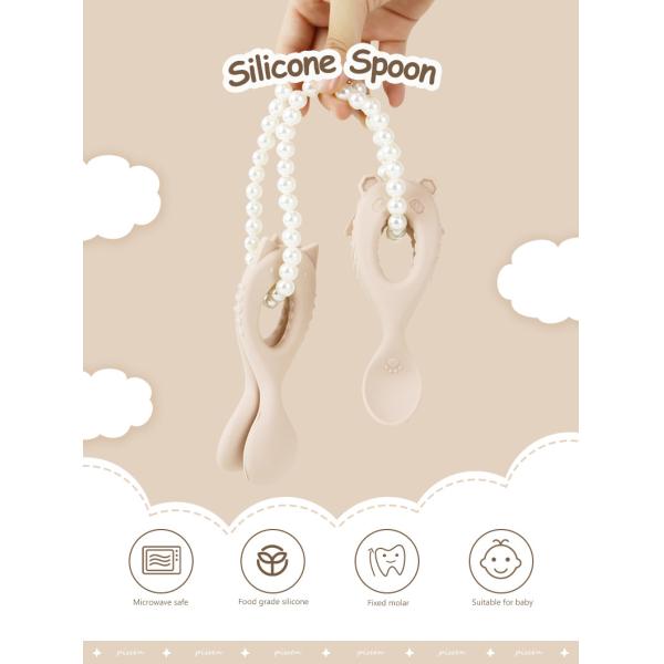 New Arrival Baby Spoon Food Grade Silicone Spoon With Toddler Eco Friendly Kids Feeding Baby Animal Style Silicone Spoon